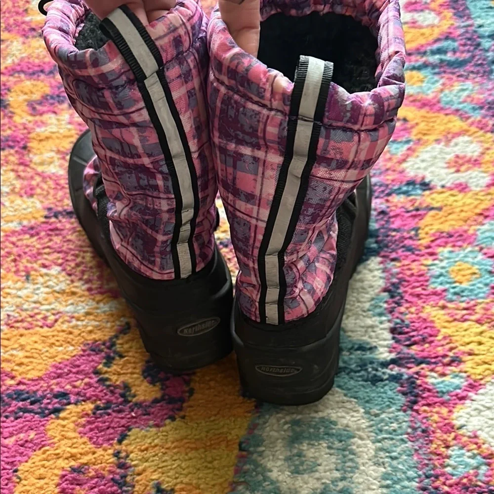 Thermolite Pink Plaid Winter Boots